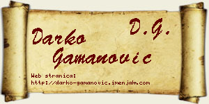 Darko Gamanović vizit kartica